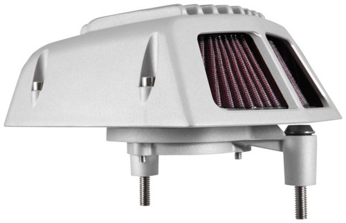K&N RK-3955S Street Metal High-Flow Air Intake System for Harley Davidson Dyna/Softail - Silver Housing