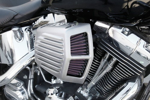 K&N RK-3955S Street Metal High-Flow Air Intake System for Harley Davidson Dyna/Softail - Silver Housing