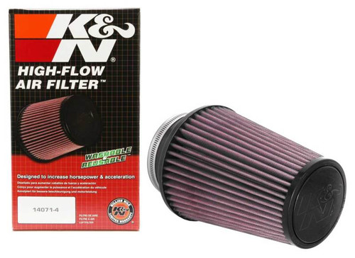 K&N RU-4680 Universal Clamp-On Air Filter - Round Tapered, Cotton Gauze, 6" OD x 7" H