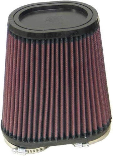 K&N RU-4710 Universal Clamp-On Air Filter - Dual Flange Oval Tapered, Cotton Gauze, 6.25" L x 3.75" W