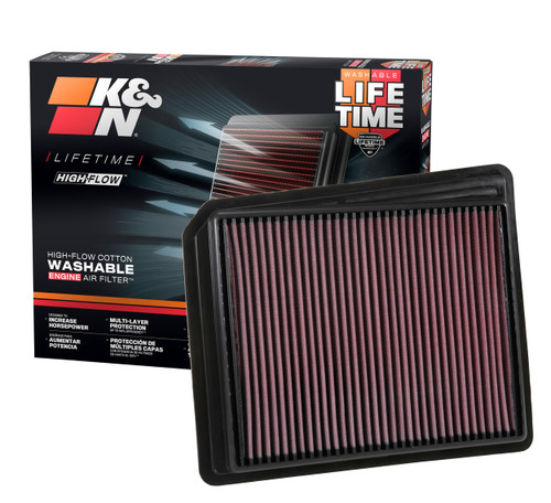 K&N High-Flow Air Filter 33-5062 for 2017-2024 Nissan TITAN - Panel Replacement Filter