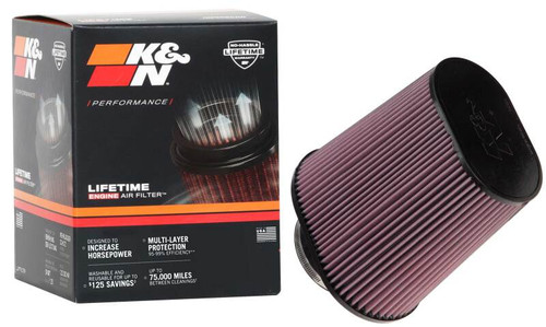 K&N RU-1024 Universal Clamp-On Oval Tapered Air Filter