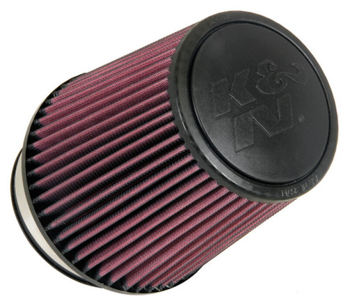 K&N RU-5061 Red Round Tapered Universal Clamp-On Air Filter with Angled Flange