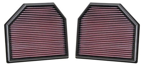 K&N High-Flow Air Filter 33-2488 (Set of 2) for 2012-2021 BMW M2 M3 M4 M5 M6 - Panel Replacement Filter