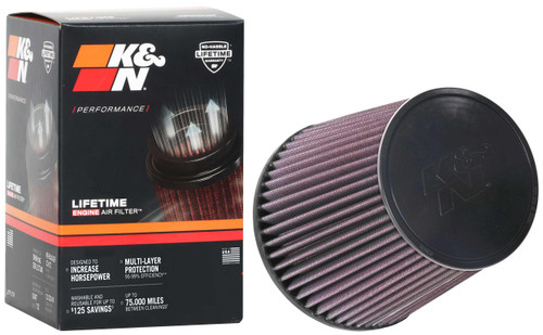 K&N RU-1037 Red Round Tapered Universal Clamp-On Air Filter