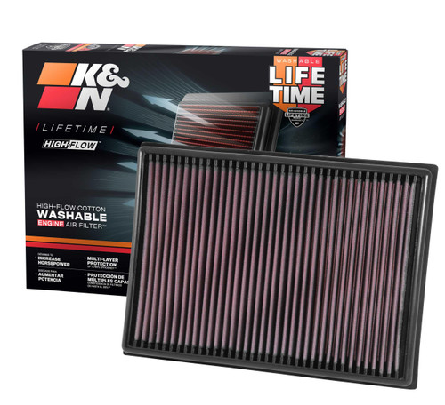 K&N High-Flow Air Filter 33-2438 for 2010-2024 Lexus Toyota 4Runner FJ Cruiser GX460 - Panel Replacement Filter
