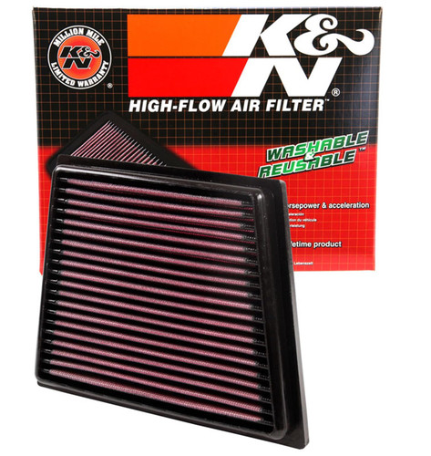 K&N High-Flow Air Filter 33-2955 for 2009-2019 Ford Fiesta Figo - Panel Replacement Filter