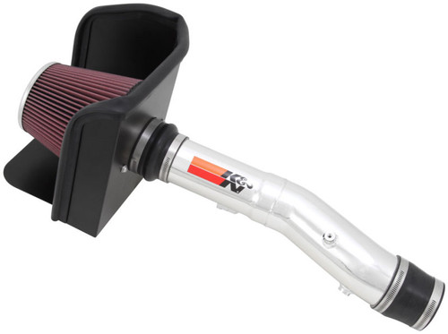 K&N 77-9037KP Typhoon Cold Air Intake System for 2012-2015 Toyota Tacoma - Bright Mirrored Tube, Red Filter, 7.59 HP Gain