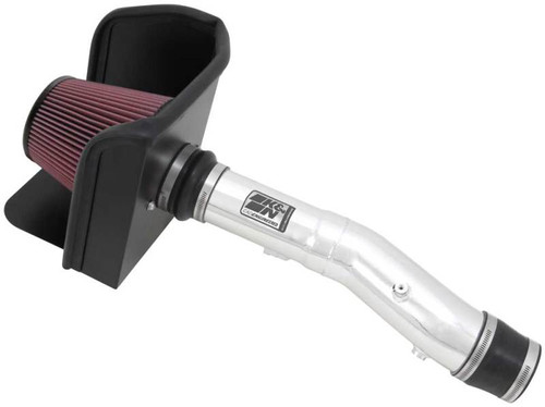 K&N 77-9037KP Typhoon Cold Air Intake System for 2012-2015 Toyota Tacoma - Bright Mirrored Tube, Red Filter, 7.59 HP Gain