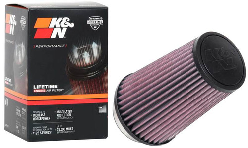 K&N RU-1045 Red Round Tapered Universal Clamp-On Air Filter