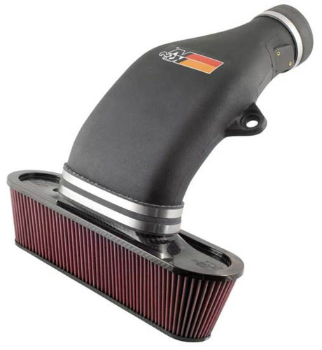 K&N 63-3060-1 63 Series AirCharger Performance Air Intake System for 2006-2009 Chevrolet Corvette Z06 - Red Cotton Gauze Filter, Carbon Fiber