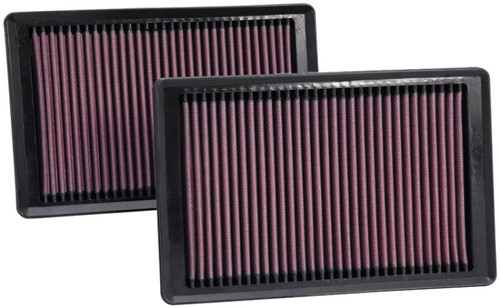 K&N High-Flow Air Filter 33-2445 (Set of 2) for 2007-2015 Jaguar XK XKR - Panel Replacement Filter