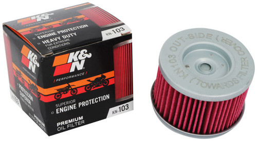 K&N KN-103 Premium Cartridge Oil Filter - High Flow Synthetic Media, 1 Year Warranty