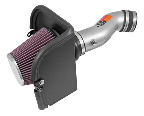 K&N 77-1569KS Typhoon Cold Air Intake System for 2014-2018 Jeep Cherokee - Silver Tube, Red Filter, 8.26 HP Gain