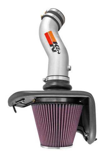 K&N 77-1569KS Typhoon Cold Air Intake System for 2014-2018 Jeep Cherokee - Silver Tube, Red Filter, 8.26 HP Gain