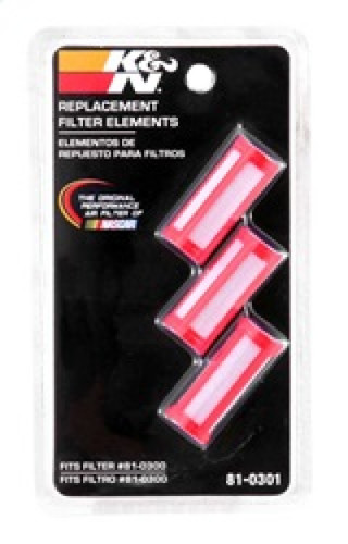 K&N 81-0301 Replacement Fuel Filter Element Kit - 3 Elements and 6 O-Rings for 81-0300 Clear View Filter