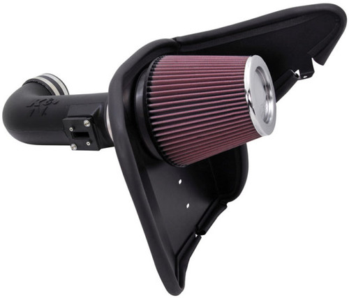 K&N 63-3074 63 Series AirCharger Performance Air Intake System for 2010-2015 Chevrolet Camaro - Red Cotton Gauze Filter