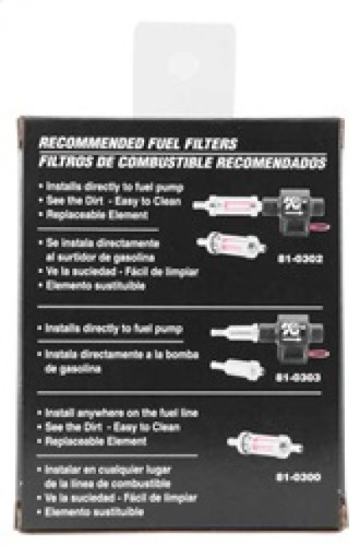 K&N 81-0400 Inline Fuel Pump - 15 GPH @ 1-2 PSI, Universal with Filter & Hardware