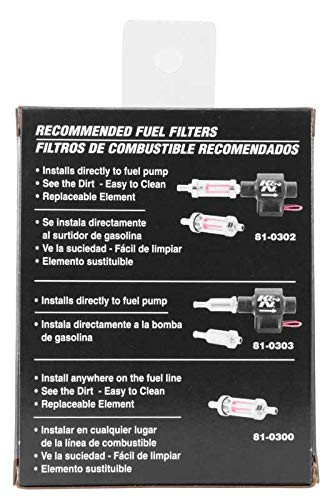 K&N 81-0402 Inline Fuel Pump - 32 GPH @ 4-7 PSI, Universal with Filter & Hardware