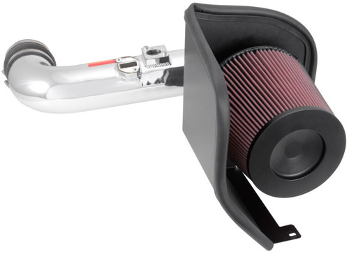 K&N 77-3077KP Typhoon Cold Air Intake System for 2011-2014 Chevrolet GMC Sierra 2500 3500 Silverado - Bright Mirrored Tube, Red Filter, 12.19 HP Gain, CARB Legal