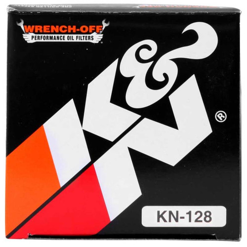 K&N KN-128 Spin-On Oil Filter with 17mm Nut - High Flow Media, 1 Year Warranty
