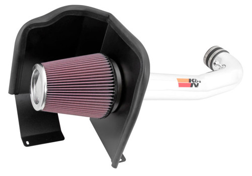 K&N 77-3082KP Typhoon Cold Air Intake System for 2014-2020 Ford F-150 - Bright Mirrored Tube, Red Filter, 10.18 HP Gain