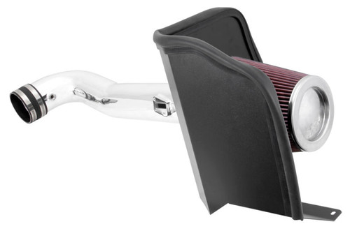 K&N 77-3082KP Typhoon Cold Air Intake System for 2014-2020 Ford F-150 - Bright Mirrored Tube, Red Filter, 10.18 HP Gain
