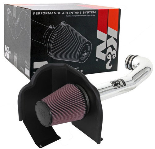 K&N 77-3082KP Typhoon Cold Air Intake System for 2014-2020 Ford F-150 - Bright Mirrored Tube, Red Filter, 10.18 HP Gain