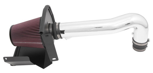 K&N 77-3085KP Typhoon Cold Air Intake System for 2014-2018 Chevrolet GMC Sierra 1500 Silverado - Bright Mirrored Tube, Red Filter, 10.02 HP Gain