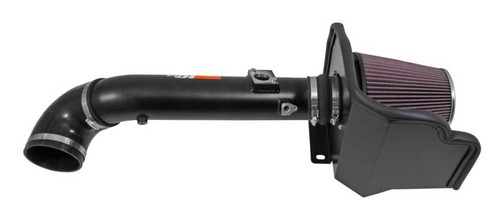 K&N 77-3086KTK Typhoon Cold Air Intake System for 2014-2015 Ford F-250 F-350 Super Duty - Textured Black Tube, Red Filter, 9.54 HP Gain