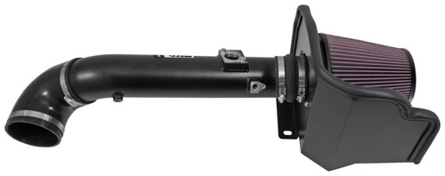 K&N 77-3086KTK Typhoon Cold Air Intake System for 2014-2015 Ford F-250 F-350 Super Duty - Textured Black Tube, Red Filter, 9.54 HP Gain