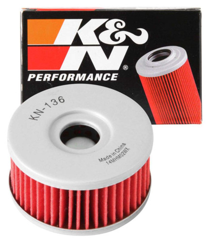 K&N KN-136 Premium Cartridge Oil Filter - High Flow Synthetic Media, 1 Year Warranty