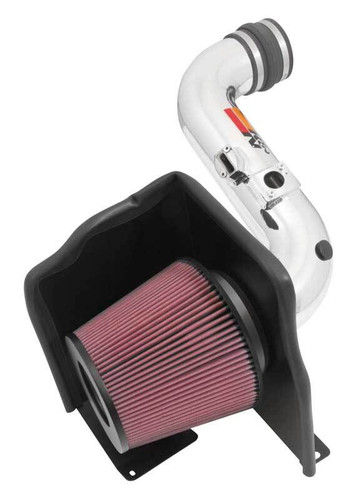 K&N 77-3087KP Typhoon Cold Air Intake System for 2015-2016 Ford F-250 F-350 Super Duty - Bright Mirrored Tube, Red Filter, 19.94 HP Gain