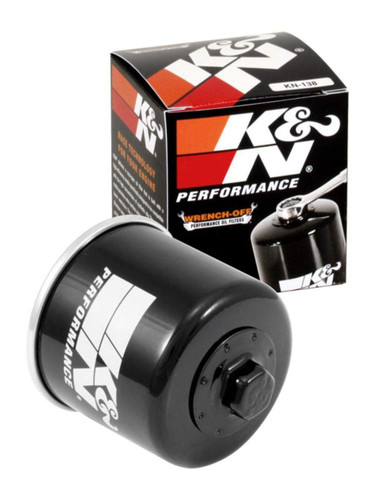 K&N KN-138 Spin-On Oil Filter with 17mm Nut - High Flow Media, 1 Year Warranty
