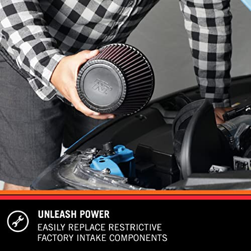 K&N 62-1430 Vent Air Filter / Breather - Red Cotton Gauze, Black Rubber Top/Base, 1-3/8" Flange, Oil Included