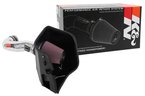 K&N 77-3110KP Typhoon Cold Air Intake System for 2019-2026 Cadillac Chevrolet GMC Escalade Sierra Silverado Suburban Tahoe Yukon - Bright Mirrored Tube, Red Filter, 18.7 HP Gain