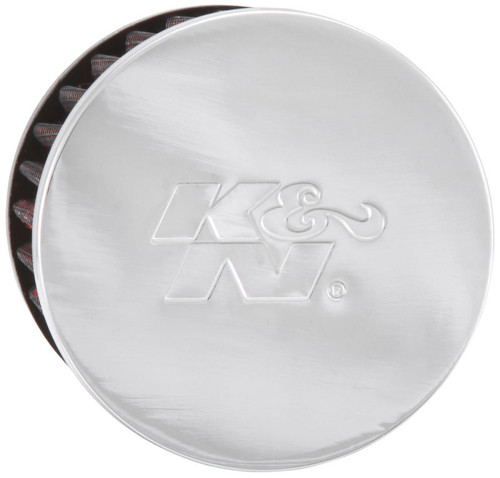 K&N 62-1480 Vent Air Filter / Breather - Non-woven Synthetic, Chrome Top, Rubber Base, 1-3/4" Clamp-On