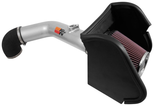 K&N 77-6017KS Typhoon Cold Air Intake System for 2016-2018 Nissan Titan XD - Silver Aluminum Tube, Red Cotton Filter, 11.09 HP Gain