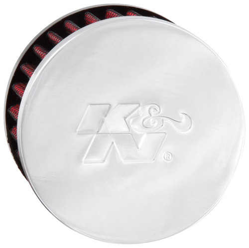 K&N 62-1495 Vent Air Filter / Breather - Non-woven Synthetic, Chrome Top, Rubber Base, 1/2" Screw-In