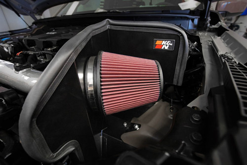 K&N 77-6018KC Typhoon Cold Air Intake System for 2021-2025 Jeep Grand Cherokee Grand Cherokee L - Gunmetal Gray Tube, Red Filter, 12.17 HP Gain