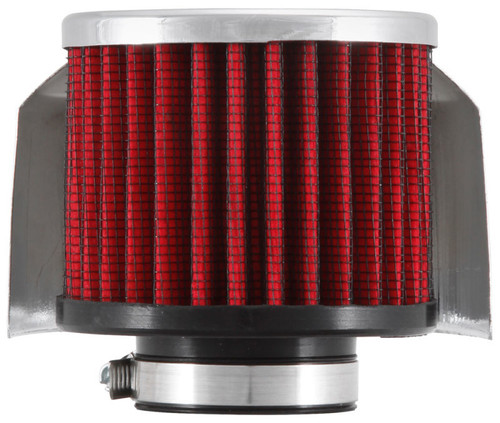 K&N 62-1513 Vent Air Filter / Breather - Non-woven Synthetic, Chrome Top, Rubber Base, Chrome Deflector Shield, 1-3/8" Flange