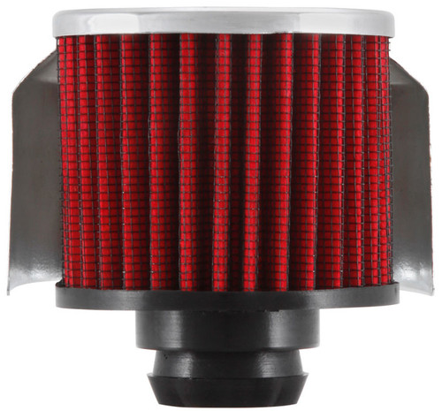 K&N 62-1516 Vent Air Filter / Breather - Non-woven Synthetic, Chrome Top, Rubber Base, Chrome Deflector Shield, 1-1/4" Push-In