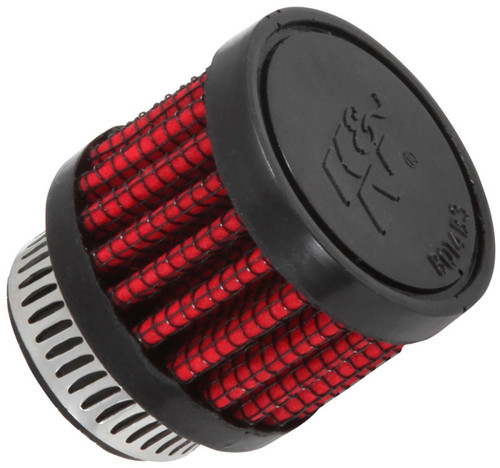 K&N 62-1560 Vent Air Filter / Breather - Non-woven Synthetic, Black Rubber Top/Base, 3/4" Clamp-On