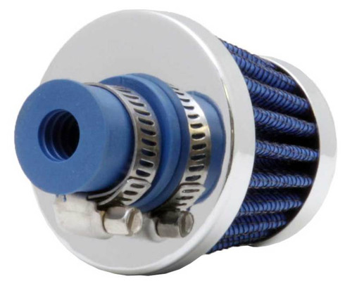 K&N 62-1600BL Vent Air Filter / Breather - Blue Synthetic, Chrome Top/Base, 3/8-1/2" Flange