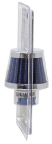 K&N 62-1600BL Vent Air Filter / Breather - Blue Synthetic, Chrome Top/Base, 3/8-1/2" Flange