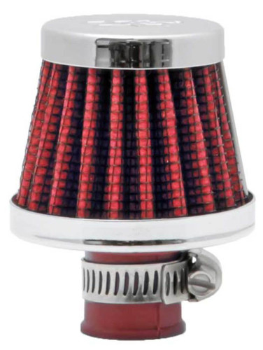 K&N 62-1600RD Vent Air Filter / Breather - Red Synthetic, Chrome Top/Base, 3/8-1/2" Flange