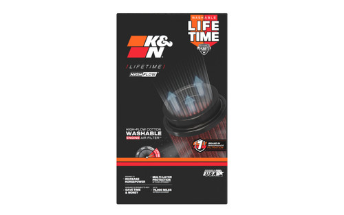 K&N PL-1018 Round Replacement Air Filter for 2000-2007 Victory - Red Cotton Gauze, Lifetime Warranty