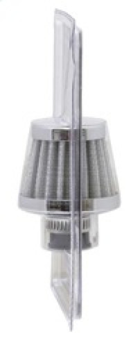 K&N 62-1600WT Vent Air Filter / Breather - White Synthetic, Chrome Top/Base, 3/8-1/2" Flange