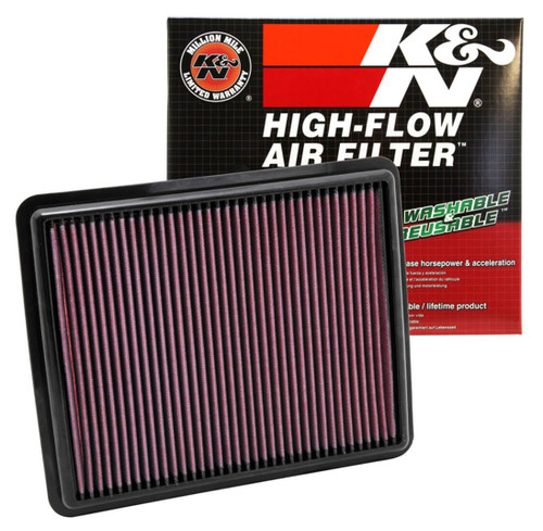 K&N High-Flow Air Filter 33-2448 for 2010-2017 Hyundai Kia Azera Optima Sonata Santa Fe - Panel Replacement Filter