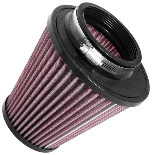 K&N RU-1637 Red Round Tapered Universal Clamp-On Air Filter - Offset Flange